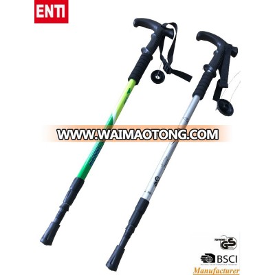 Light Telescopic Hiking Stick Anti-shock Anti-skid Walking Stick Trekking Pole 4 section Alpenstock